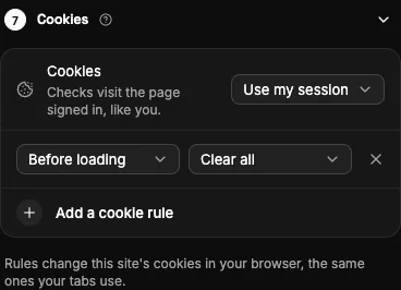 The Cookies section.